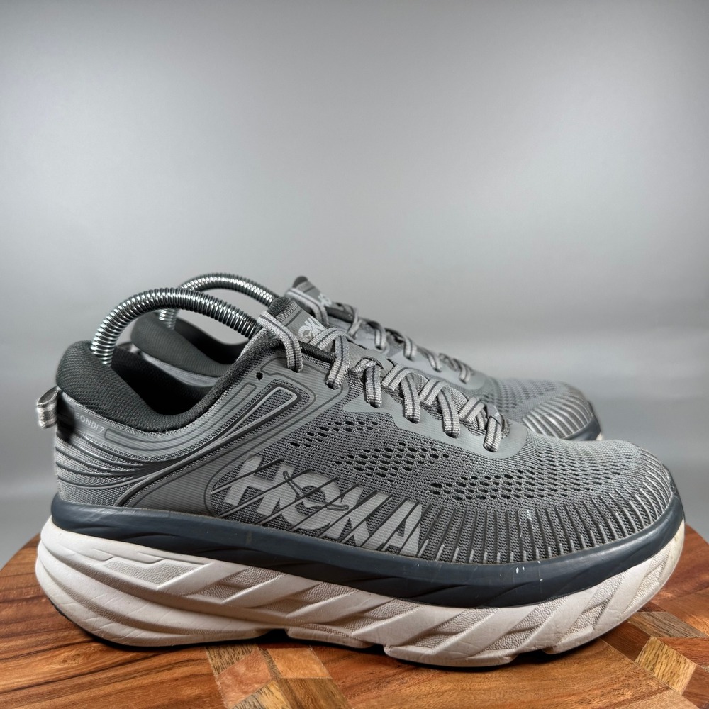 Hoka One One Bondi 7 Mens 7 Grey Running Shoes 1110518 WDDS Wild Dove Shadow